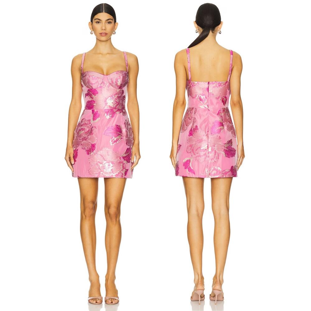 Katie May Claudette Mini Dress Floral Metallic Party Cocktail Hoco Formal S - Picture 2 of 12